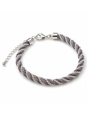 Silver and Gray Rope Bracelet